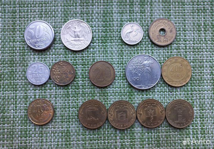 Монеты мира по 25р. Плюс обмен