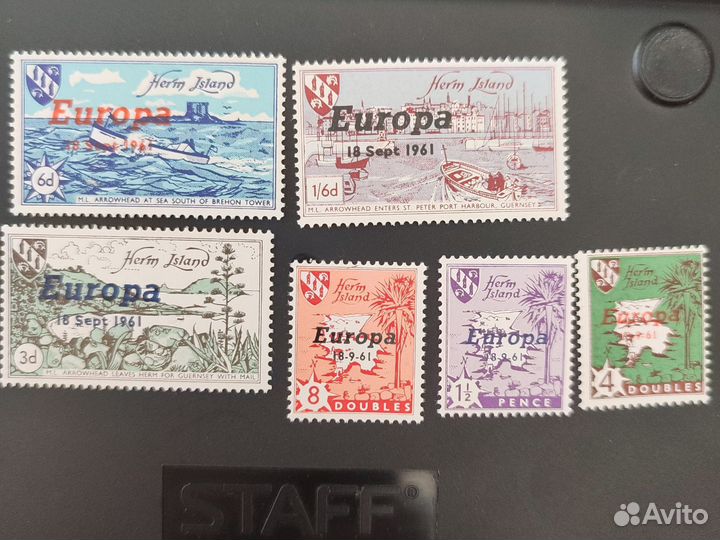 Марки, остров Херм, Великобритания 1961г