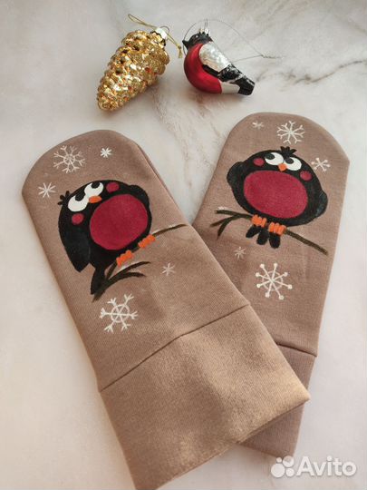 Варежки с росписью