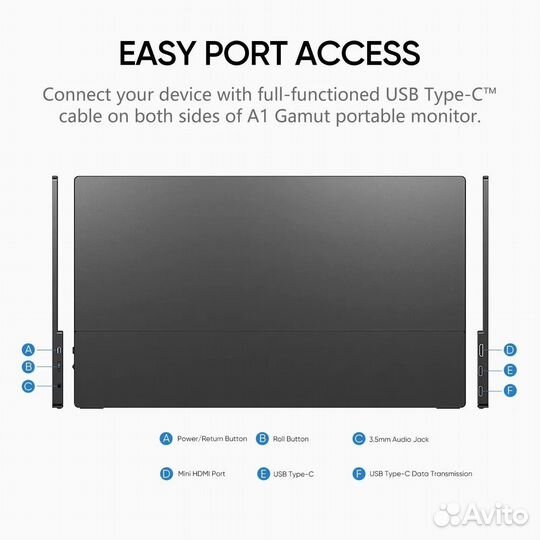 Портативный монитор Arzopa 15.6 FHD IPS 60Hz