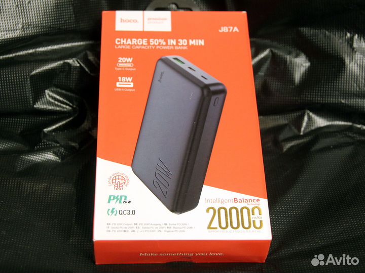 Power Bank Hoco J87A 20000 mah PD QC3.0 повербанк