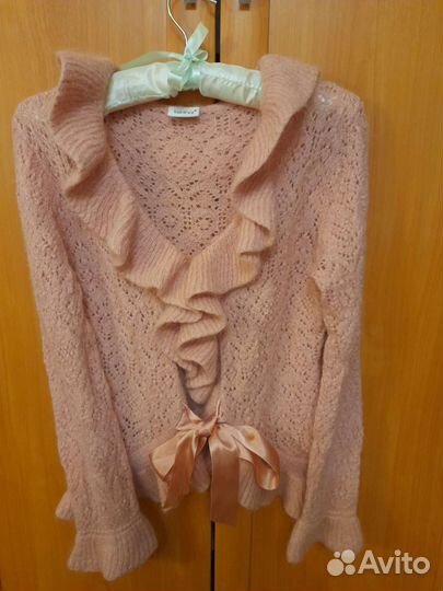 Теплая кофточка женская ажурная