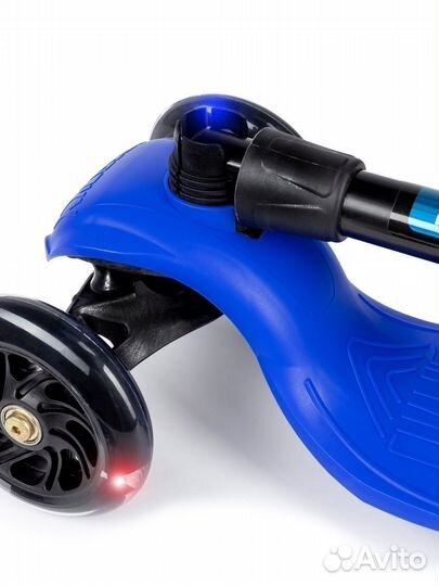 Самокат детский baby (светящиеся колеса) синий