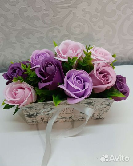 Цветы, букеты из мыльных роз, подарок