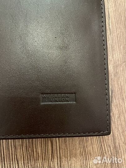 Новое портмоне, коричневая кожа, Western Union