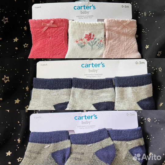 Носки carters 0-3 мес 3шт