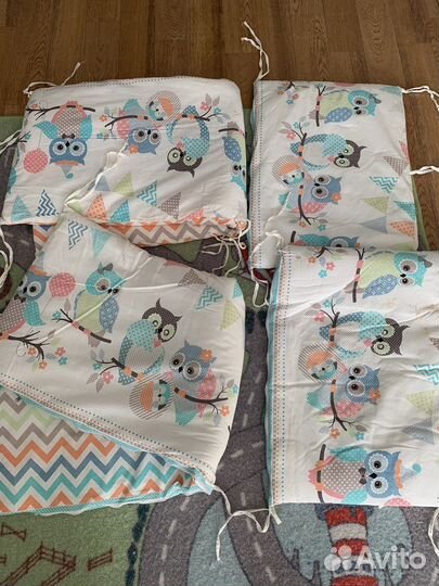 Мягкие бортики для детской кроватки