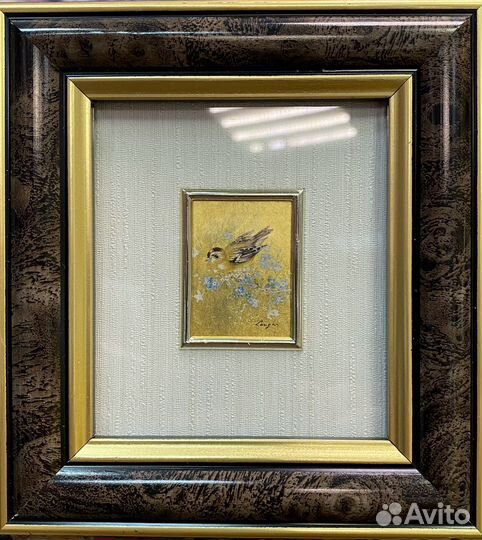 Картина миниатюра на золоте