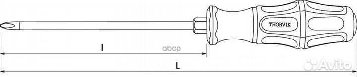 Отвертка стержневая ударная крестовая, PH2x100