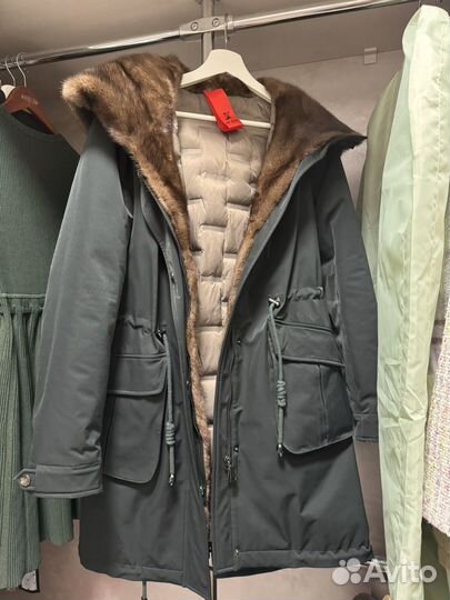 Парка женская с натуральным мехом норки