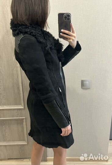 Женская кожаная дубленка снежная королева