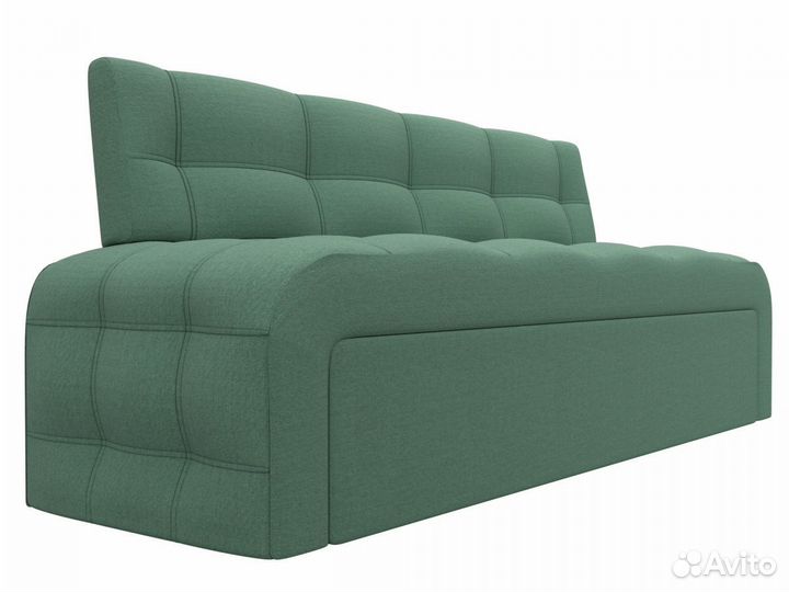Диван кухонный прямой Люксор, рогожка, амур зеленый