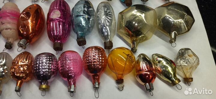 Ёлочные игрушки СССР,30 шт одним лотом стекло