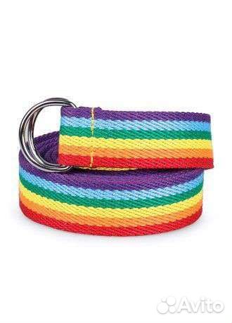 Радужный ремень тканевый