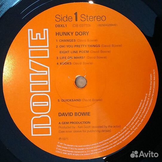 Виниловая пластинка David Bowie hunky dory (180 Gr