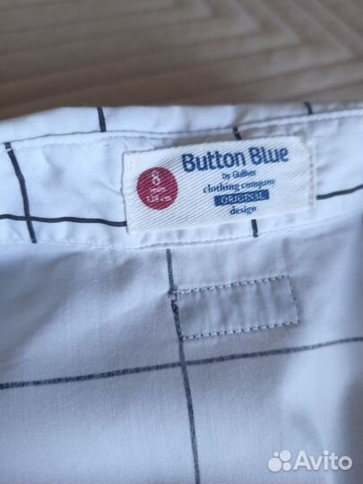 Рубашка для девочки button blue, 128