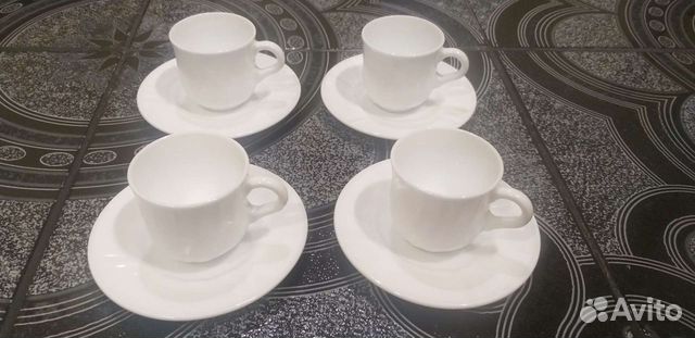 Кофейные чашки с блюдцами 4 пары