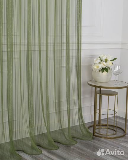 Новый тюль Плиссе зеленый