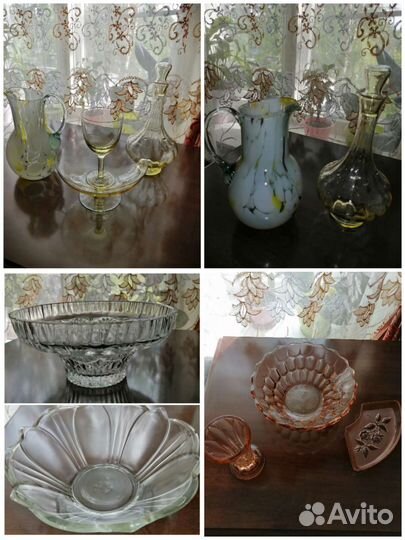 Вазы,кувшины,цветное стекло СССР