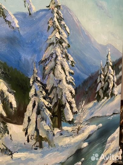 Картина зимний пейзаж