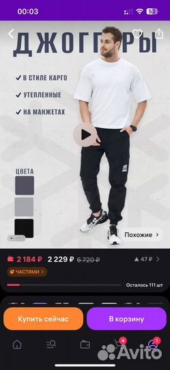 Штаны мужские утепленные джоггеры Cult