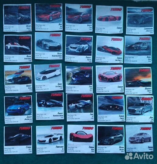 Вкладыши от жвачек турбо xtreme