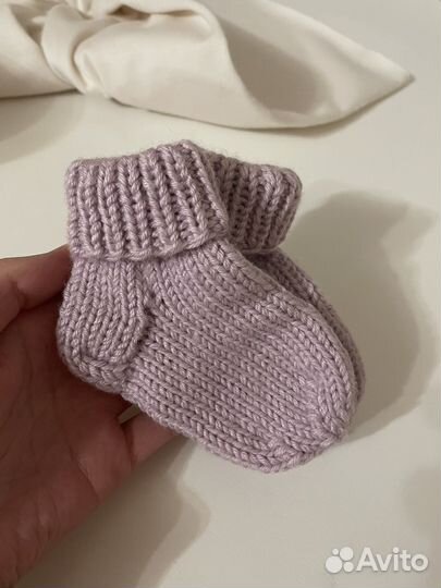 Детские вязаные носки 0-6 мес