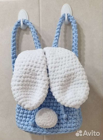 Рюкзак детский текстильный (вязаный,ручная работа)