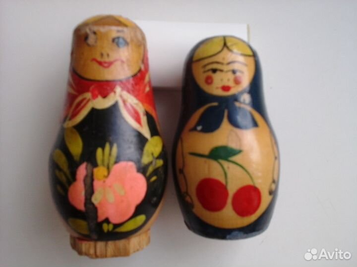 2 матрёшки СССР деревянные 7 и 8 см и др. сувениры