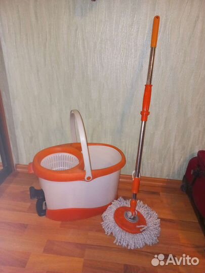 Швабра с ведром и отжимом бу