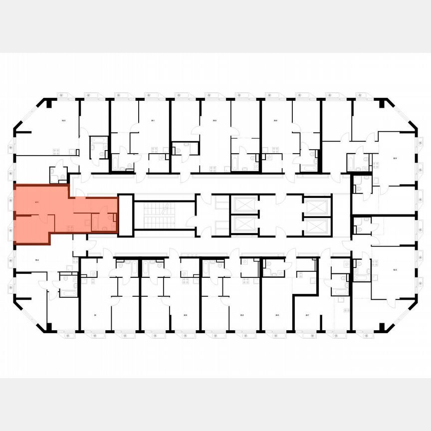 1-к. квартира, 40,9 м², 23/32 эт.