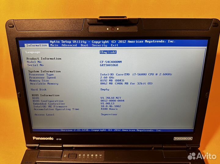 Защищенный ноутбук Panasonic CF-54 CX088NM