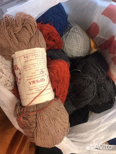 Пряжа шерсть/хлопок 9,5 кг