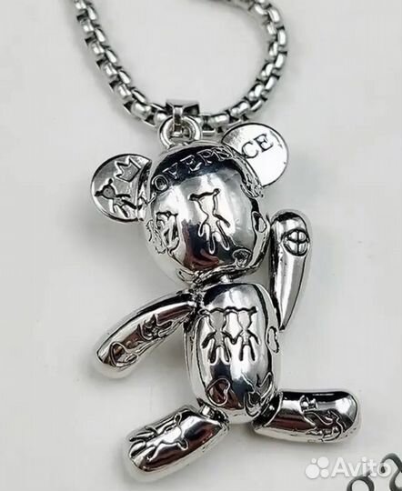 Кулон подвеска на цепочке Мишка подвижный