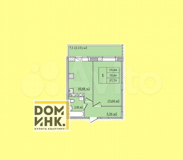 1-к. квартира, 37,8 м², 4/10 эт.