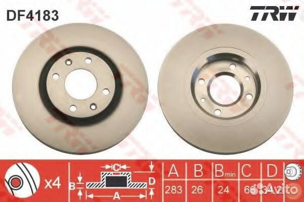 TRW DF4183 Тормозной диск