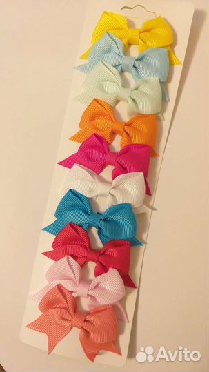 Бантики на заколках 10 шт в упаковке