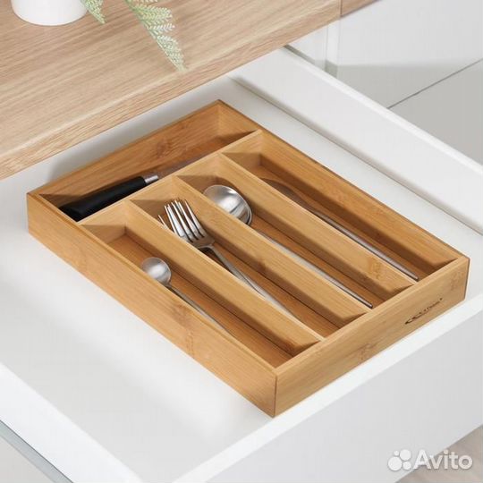 Подставка для столовых приборов, 35,525,45 см, бам