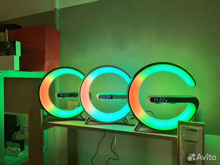 Умная лампа google с зарядкой magsafe и колонкой