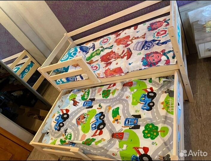 Выкатная кровать софа без покраски 170/160х80