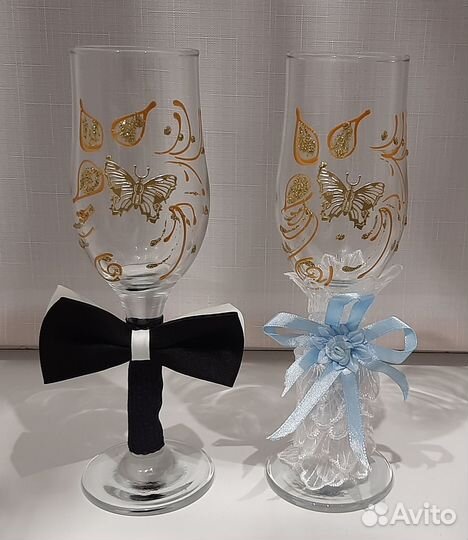 Свадебные бокалы фужеры Жених и Невеста