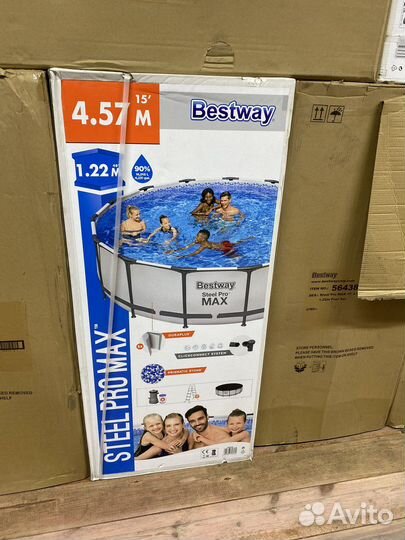 Каркасный бассейн 4,57/1,22 лесница тент насос