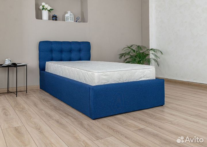 Кровать 90х200 двуспальная джинс