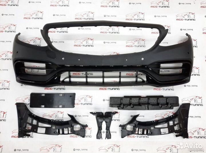Бампер в стиле C63 Black на C-Class W205 Рест