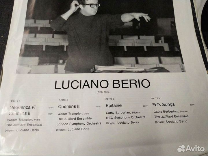 Luciano Berio Cathy Berberian винил Германия 1972