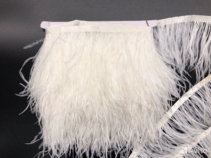 Тесьма с перьями страуса перо 8-10 см