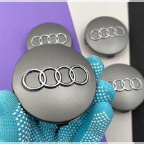 Колпачки заглушки на литые диски Audi серые Ауди