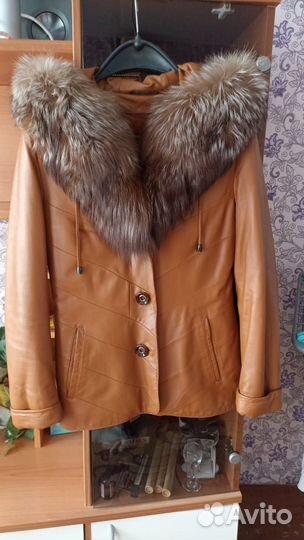 Куртка жён. Д/с.нат кожа, нат. Мех