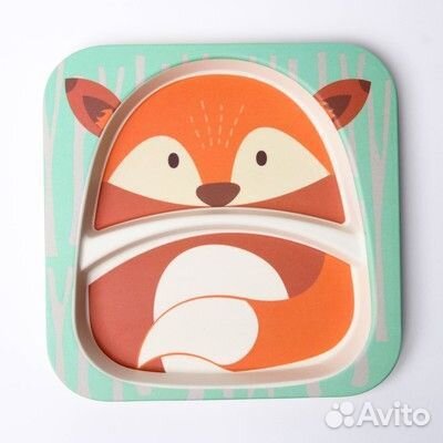 Набор детской посуды «Лисичка», из бамбука