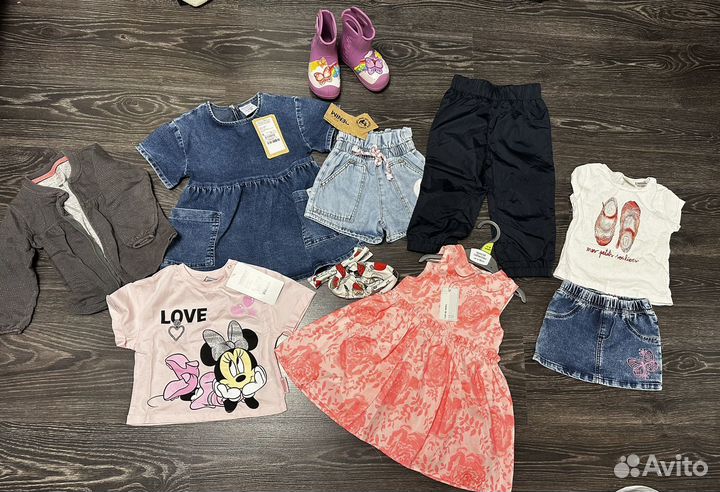 Пакет брендовой одежды для девочки 80-86